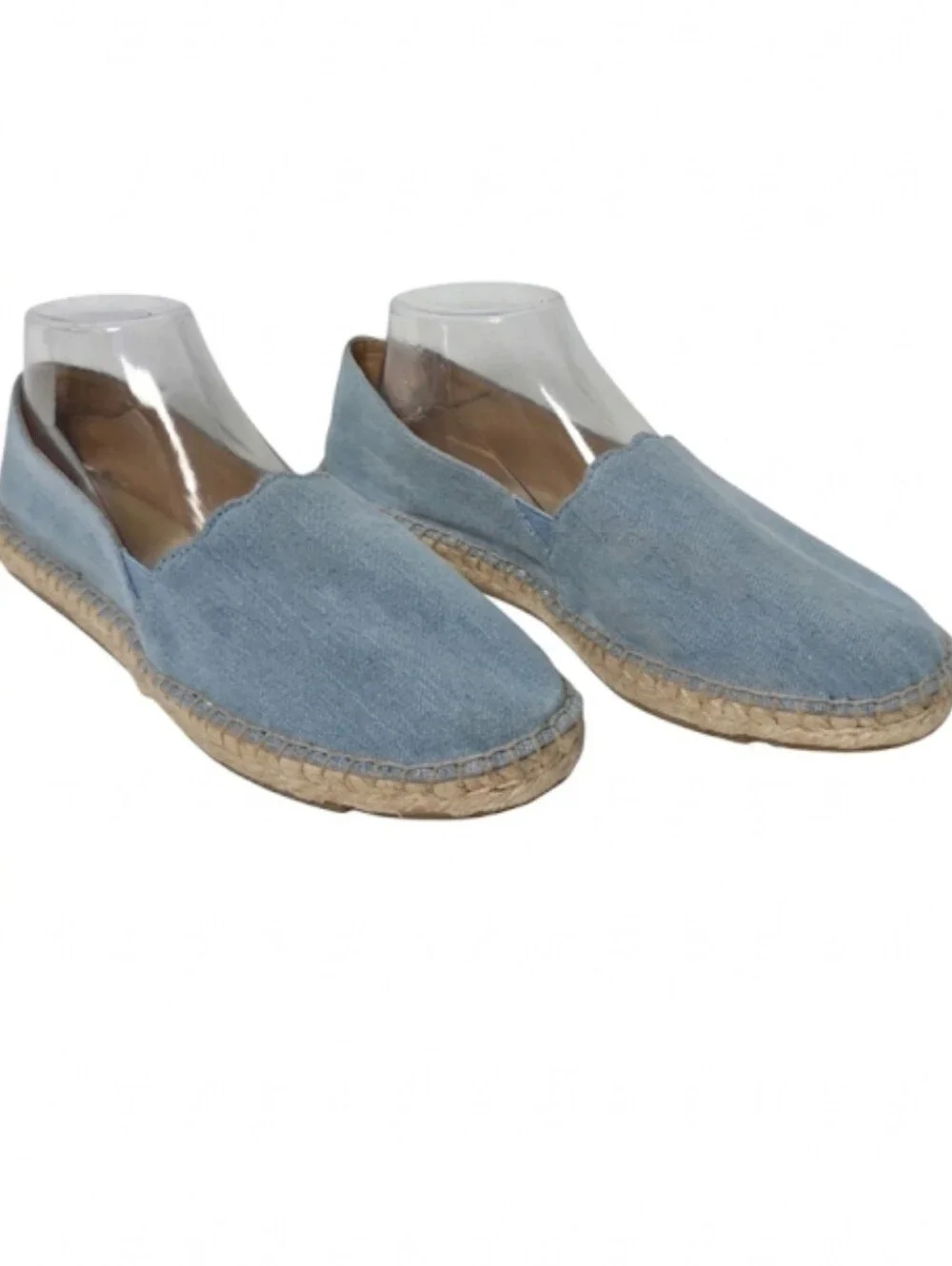 Talbots Sky Blue Denim Espadrille Loafers Flats Women's Size 9.5 NWOT